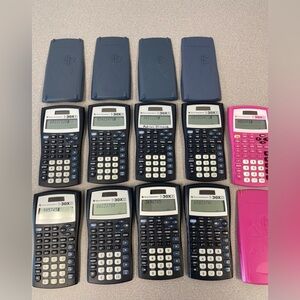 Lot of 9 Texas Instruments TI 30X IIS Calculators - Tested Working